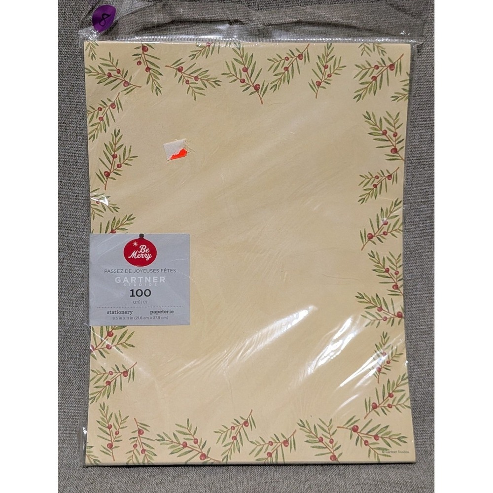 Gartner Studios Stationery Paper Unisex OS Cream New Christmas 100ct 8.5x11